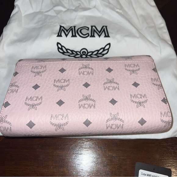 MCM Visetos Powder Pink Millie Crossbody Bag Leather Strap - Picture 3 of 10